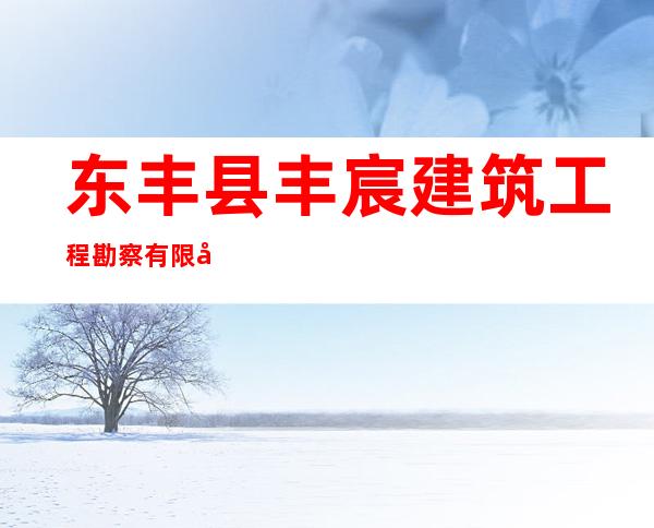 东丰县丰宸建筑工程勘察有限公司